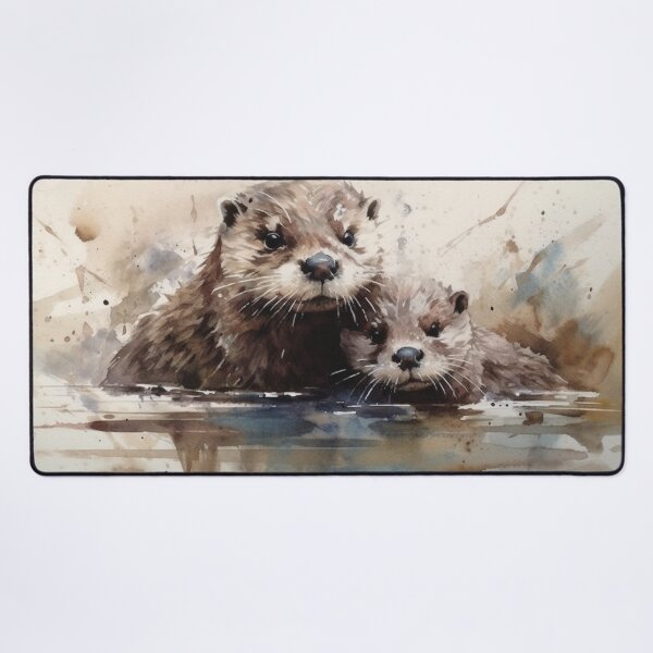 Item preview, Water colour of Otter and Cub designed and sold by FabrikPrint.