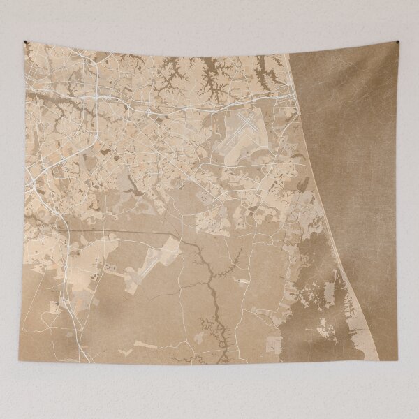 Item preview, Map of Virginia Beach (Virginia, USA) in sepia vintage style designed and sold by blursbyai.
