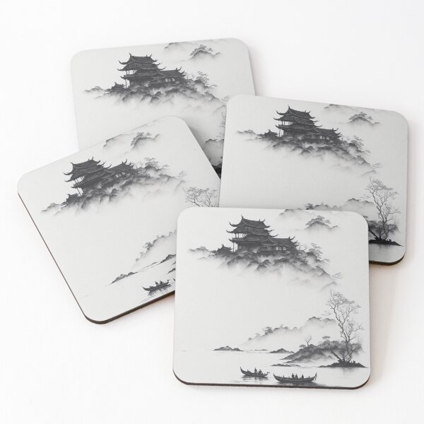 Item preview, Chinese town black and white , Mountain View  designed and sold by DeluxBee.