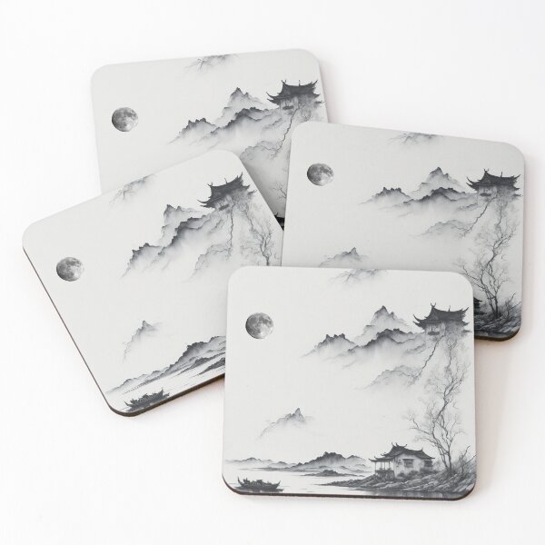 Item preview, Chinese town black and white , Mountain View  designed and sold by DeluxBee.