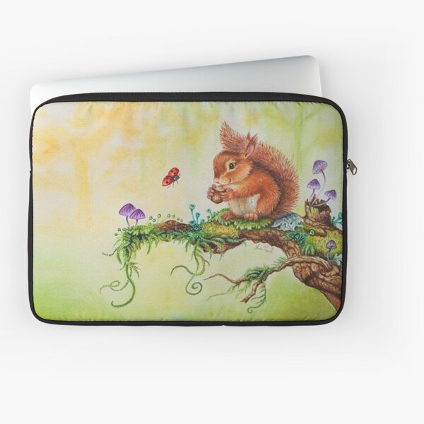 Squirrel and ladybug by Maria Tiqwah Laptop Sleeve