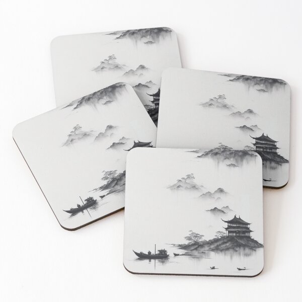 Item preview, Chinese town black and white , Mountain View  designed and sold by DeluxBee.