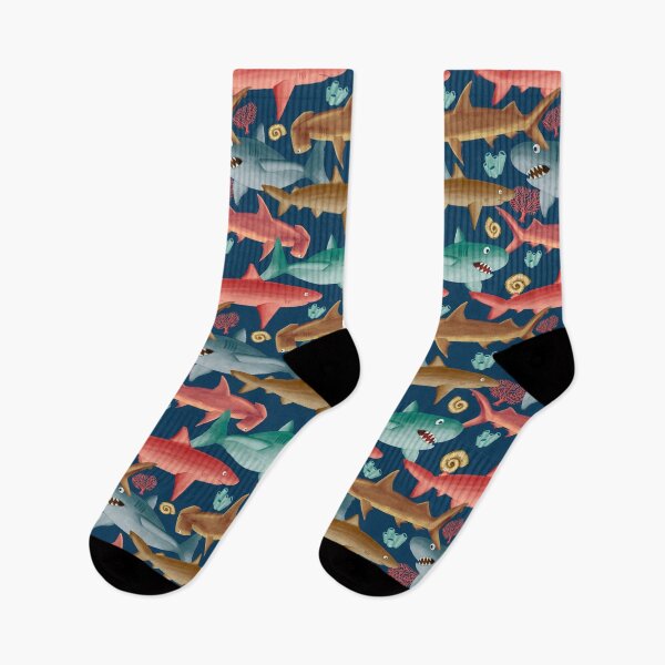 Item preview, Shark Pattern, Colourful, Busy Ocean Life designed and sold by Katie Atkin.