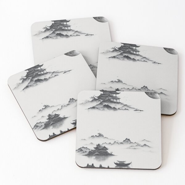 Item preview, Chinese town black and white , Mountain View  designed and sold by DeluxBee.
