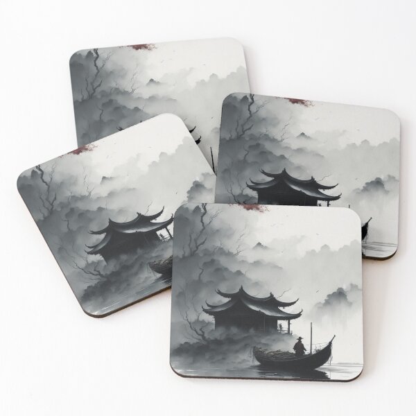 Item preview, Chinese town black and white , Mountain View  designed and sold by DeluxBee.