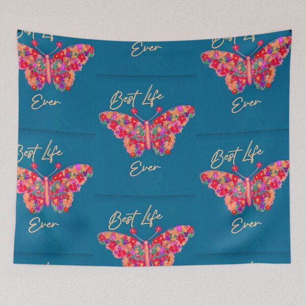 Item preview, Best Life Ever Colorful Wildflower Butterfly  designed and sold by IvaRenee.