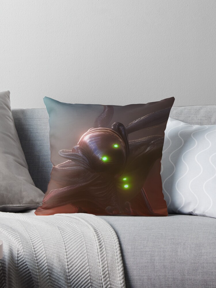 Thumbnail 1 of 4, Pillow, Alien on a distant planet designed and sold by LenCarol.
