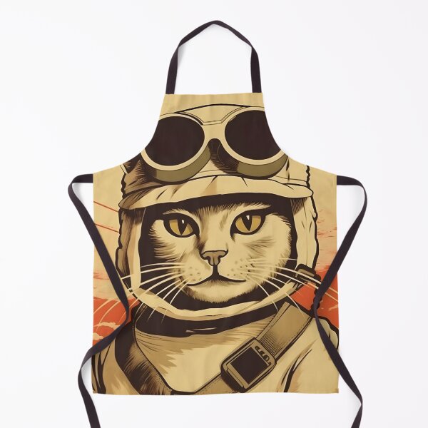 Item preview, Retro fighter pilot kitty cat, AI art designed and sold by MachinaeDreams.