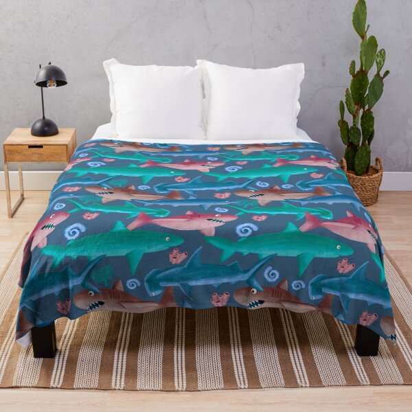 Item preview, Shark Pattern, Colourful, Busy Ocean Life designed and sold by Katie Atkin.