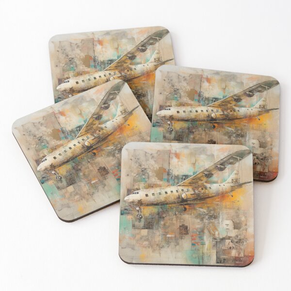 Item preview, Airplane retro Abstract Expressionism Artwork #4 designed and sold by LollyShineART.