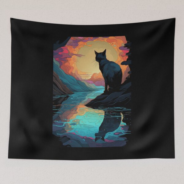 Item preview, Cat Reflected in Rainbow Pool designed and sold by Splargo Digital Prints.