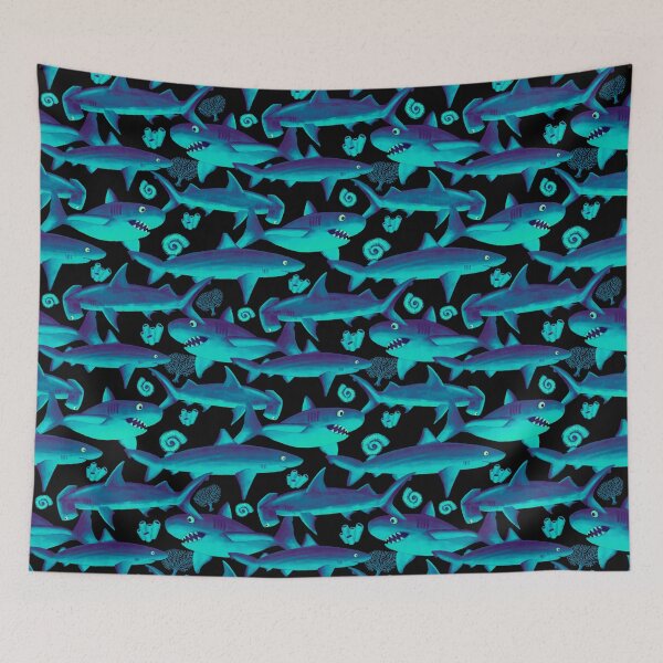 Item preview, Shark Pattern, Colourful, Busy Ocean Life designed and sold by Katie Atkin.
