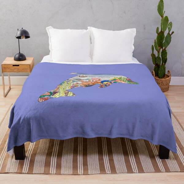 Item preview, Watercolor Dolphin Ocean Floral Silhouette designed and sold by Sproutopia-Art.