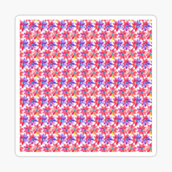 Item preview, Beautiful Red and Purple Watercolor Flowers Pattern on White Background designed and sold by Aaron2610.