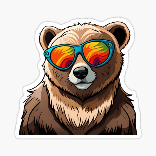 Bear With Sunglasses Stickers for Sale, Free US Shipping