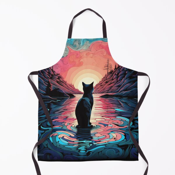 Item preview, Cat with Stained Glass Sunset designed and sold by Splargo Digital Prints.