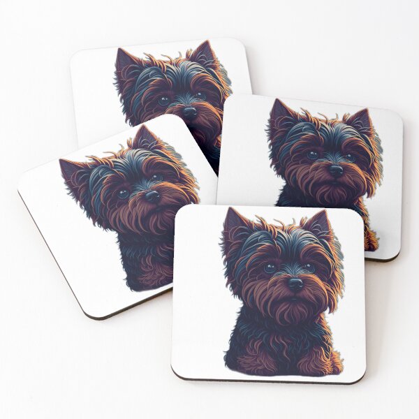 Item preview, Yorkshire Terrier Dog Face Print Design Studio Ghibli Style Vector Illustration designed and sold by RedArtG09.