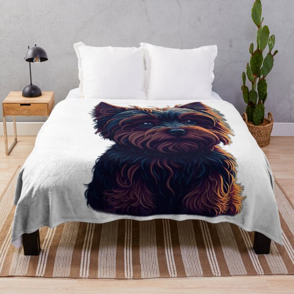Item preview, Yorkshire Terrier Dog Face Print Design Studio Ghibli Style Vector Illustration designed and sold by RedArtG09.