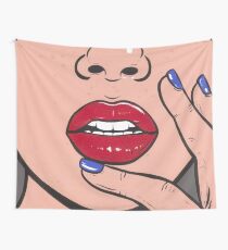 Red Lips Wall Tapestry