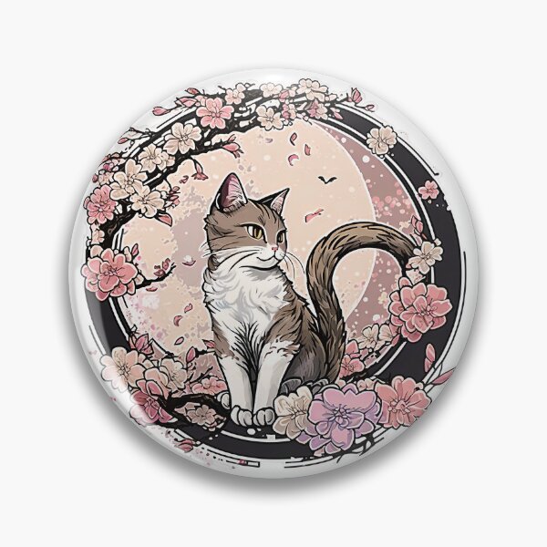 Artikelvorschau, Katze mit Kirschblüten entworfen und verkauft von ninaneco.