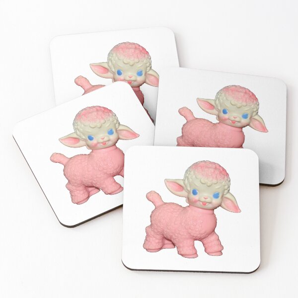 Item preview, Kawaii Kitsch Rubber Lamb Toy designed and sold by knickeryknackry.