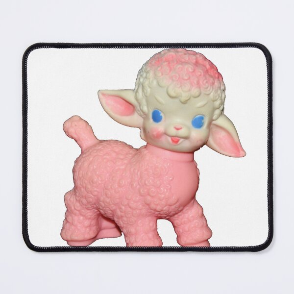 Item preview, Kawaii Kitsch Rubber Lamb Toy designed and sold by knickeryknackry.