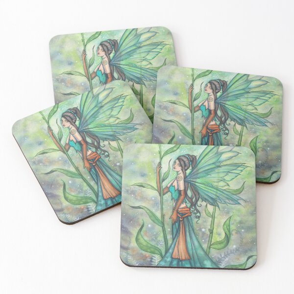 Item preview, Blue Green Garden Fairy Fantasy Art by Molly Harrison designed and sold by Molly  Harrison.