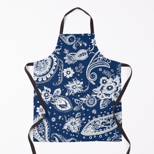 Item preview, White on Blue Paisley Flowers Floral Patterns designed and sold by Wonder Of Light.