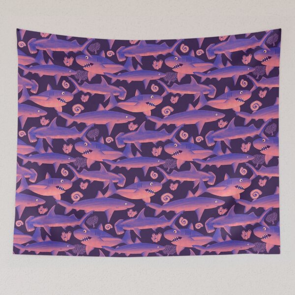 Item preview, Shark Pattern, Colourful, Busy Ocean Life designed and sold by Katie Atkin.