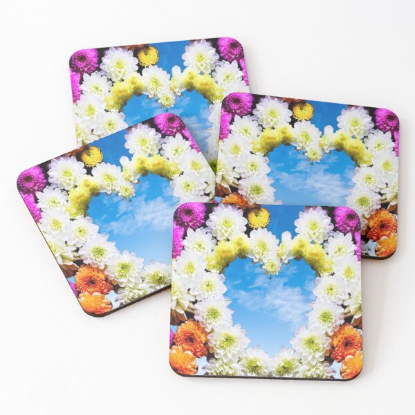 Item preview, Flower heart in white purple orange vibrant flowers  designed and sold by JaroDesign2023.