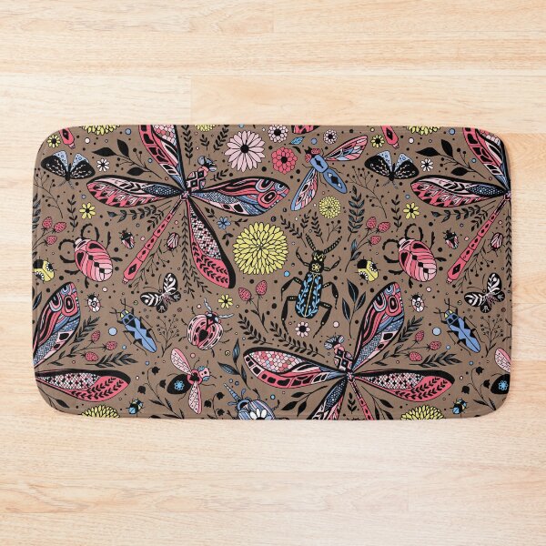 Item preview, Doodle bugs on mocha brown designed and sold by Katerina Mitkova Kirilova.
