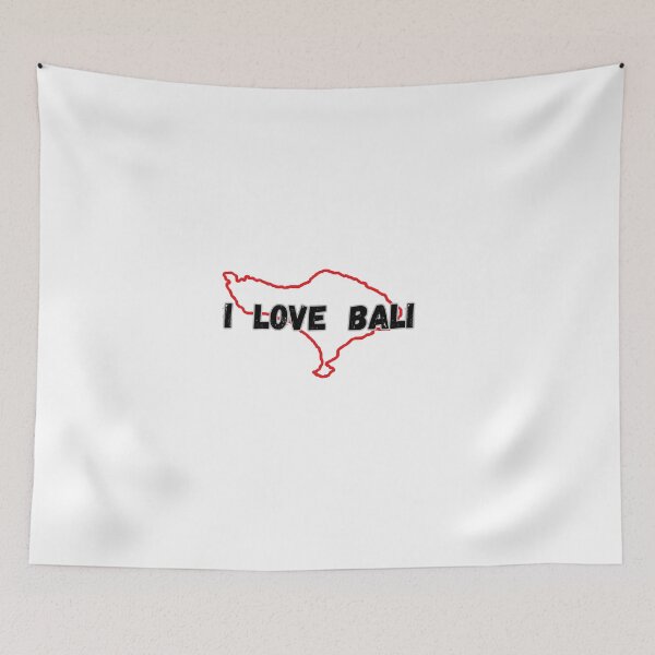 Item preview, Red-coloured contour of the island of Bali with the inscription 'I love Bali'. designed and sold by coffeeflavour.