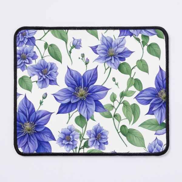 Item preview, Purple Clematis Flowers - Beautiful Floral Wall Art Print. designed and sold by Vlad-Nik001.