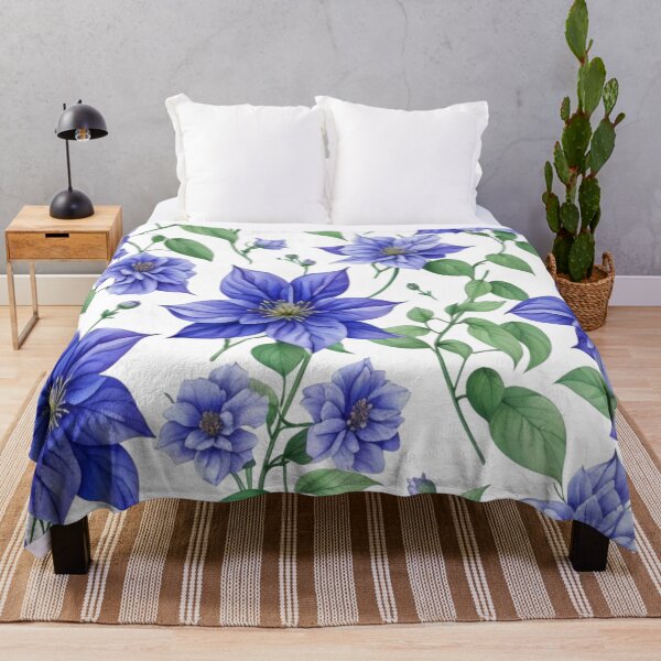 Item preview, Purple Clematis Flowers - Beautiful Floral Wall Art Print. designed and sold by Vlad-Nik001.