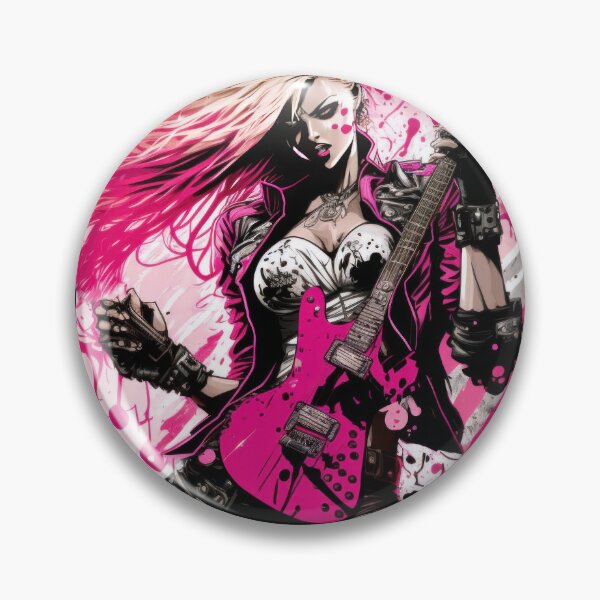 Item preview, ROCKER GIRL LEATHER SUIT SPLASH ELECTRIC GUITAR DESTROYER designed and sold by ogirdorgraphics.