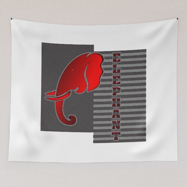 Item preview, Elephant's head on black wall designed and sold by Bigrow.