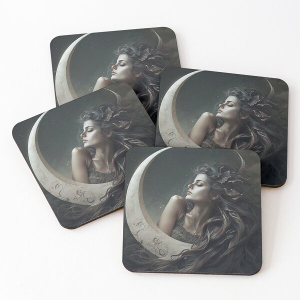 Item preview, Woman and A Crescent Moon designed and sold by Juliascutecornr.