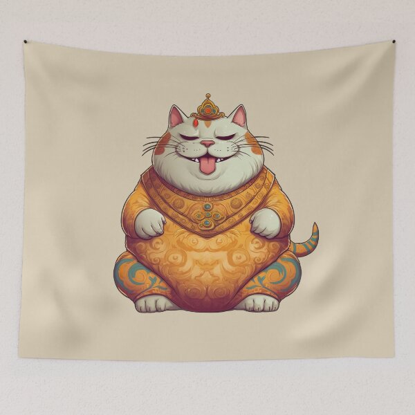 Item preview, Fat meditating cat designed and sold by ZenHorn.