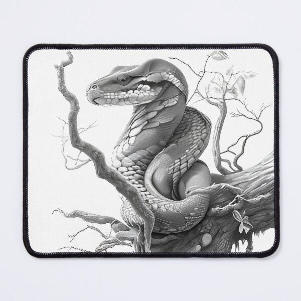 Item preview, Black and White Snake drawing designed and sold by Pencil-Art.