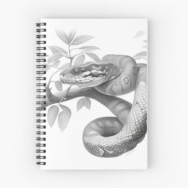 Item preview, Black and White Snake drawing designed and sold by Pencil-Art.