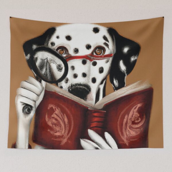 Item preview, A reading dalmatian with a magnifying glass designed and sold by ohsopurposeless.