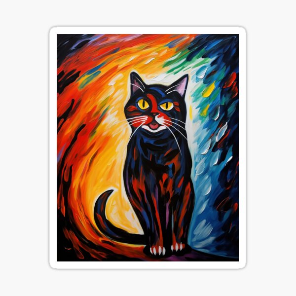 Fire and Rain Cat Sticker