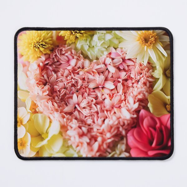 Item preview, Flower heart in vibrant flowers in pink yellow and white colors designed and sold by JaroDesign2023.