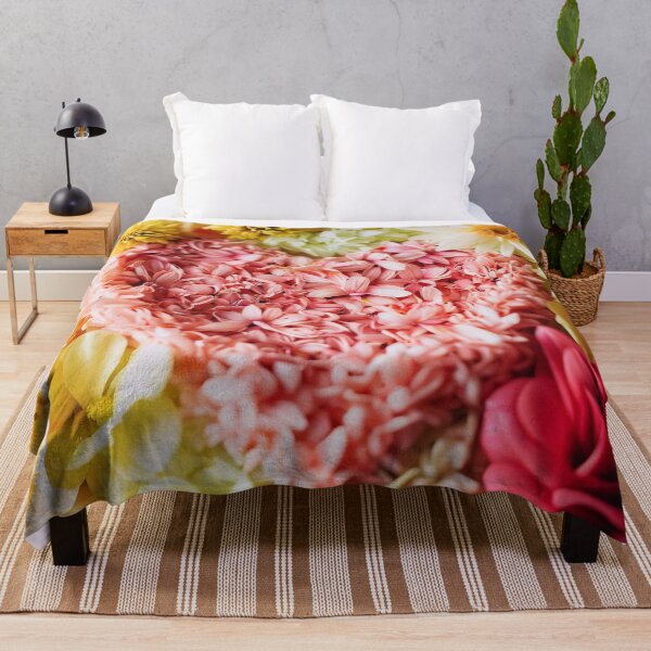 Item preview, Flower heart in vibrant flowers in pink yellow and white colors designed and sold by JaroDesign2023.