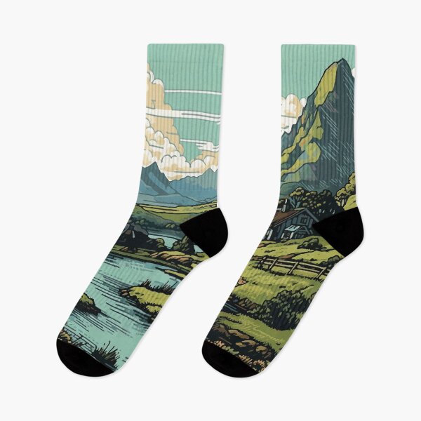 Item preview, A Rural Farm Near a River with Mountain Background - Vintage New Zealand  designed and sold by GVRDesign.