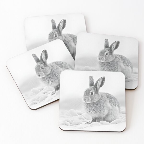 Item preview, Snow Rabbit Black and White designed and sold by Pencil-Art.