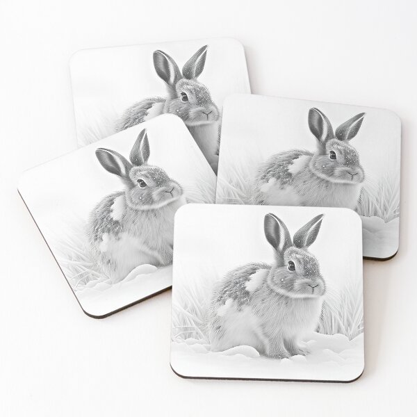 Item preview, Snow Rabbit Black and White designed and sold by Pencil-Art.