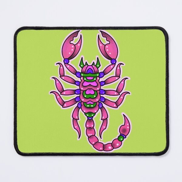 Item preview, Pink scorpion tattoo, neotraditional style designed and sold by weilertsen.