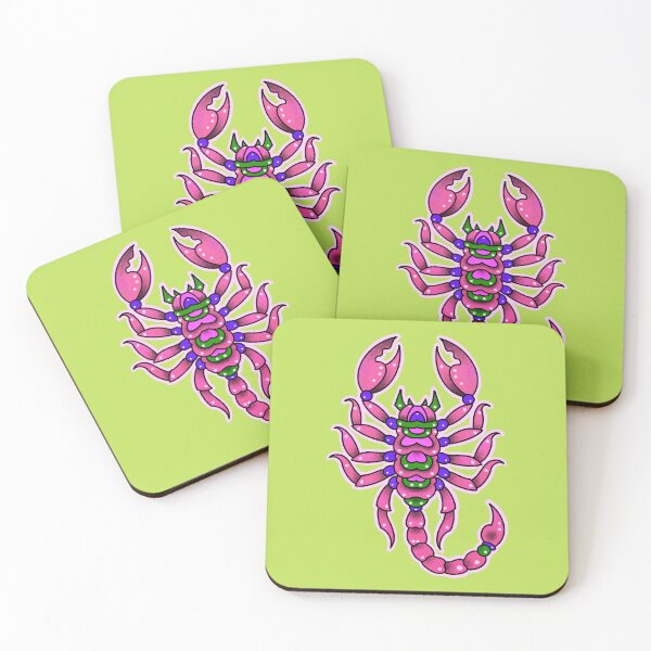 Item preview, Pink scorpion tattoo, neotraditional style designed and sold by weilertsen.
