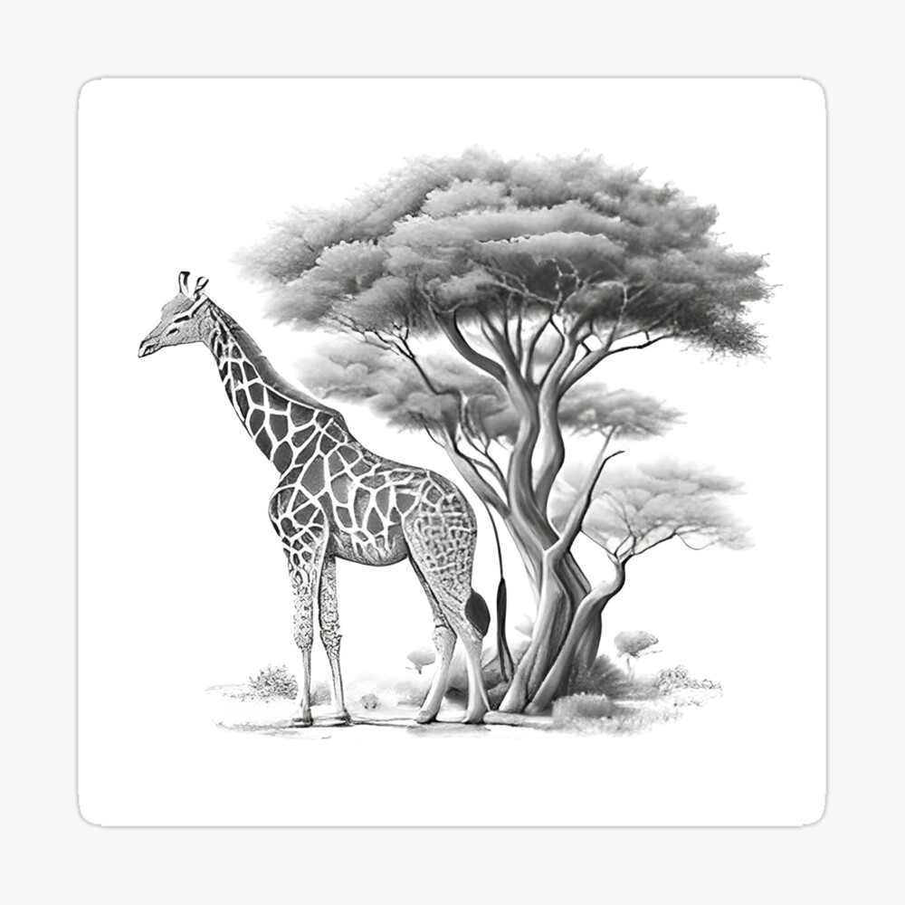 Buy Original Giraffe Coloured Pencil Illustration Online in India - Etsy